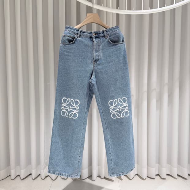 (A+/48) / 로에베 데님 아나그램 배기 데님 진 블루