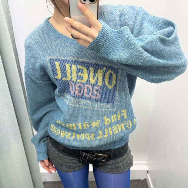 O’neill 블루 레터링 니트