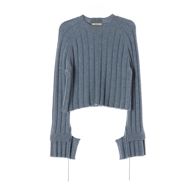 셀린느 울 100% 크롭 니트 스웨터