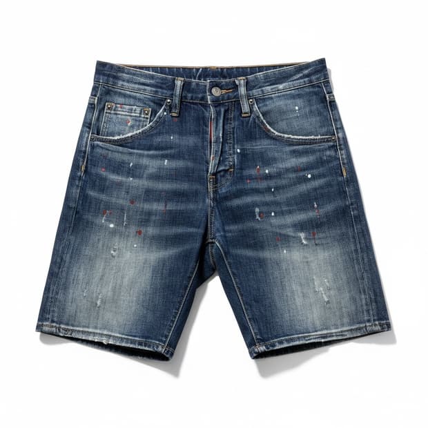 디스퀘어드 데님 반바지 데미지 페인트 워싱 46