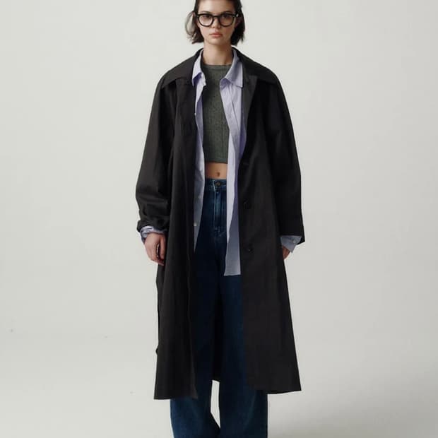 더바넷 루스 트렌치코트 차콜