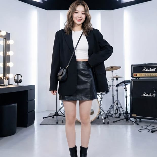 MONGDOL 몽돌 비건 레더 미니 스커트