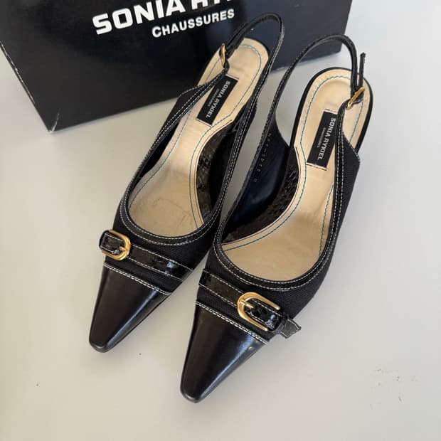 SONIA RYKIEL 소니아리켈 빈티지 버클 슬링백 힐