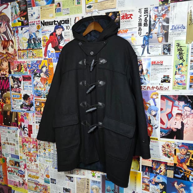 JPN 빈티지 오버핏 블랙 더플 코트