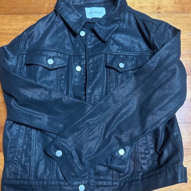 데꼬로소 녹스 데님 트러커 자켓 [코팅 블랙]