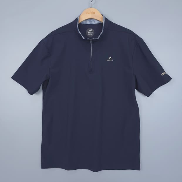 밀레 골프 M GOLF 기능성 하프집업 골프티셔츠 네이비 105