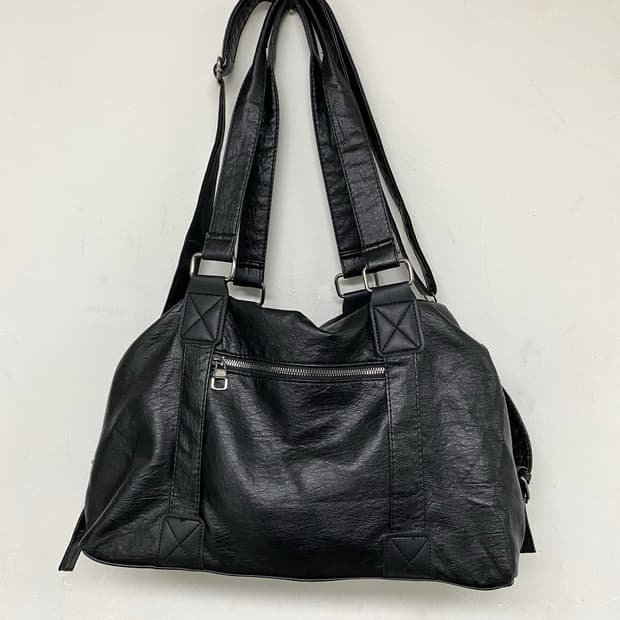 Minimal&Chic Mood Zip Detail Black Bag