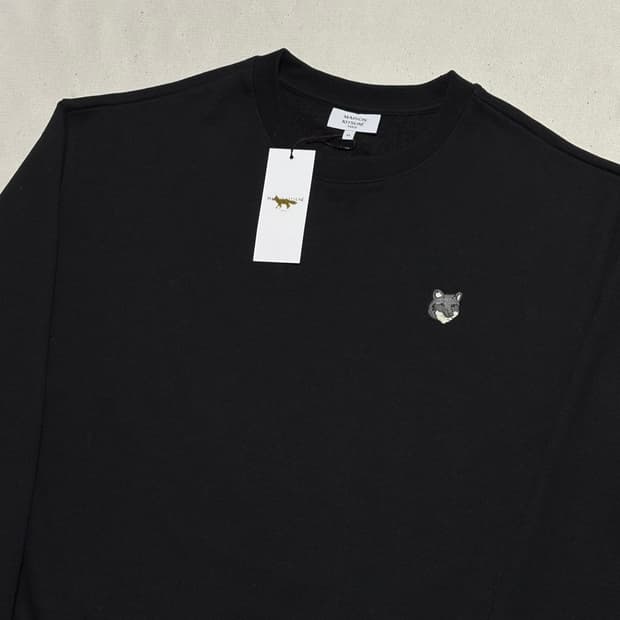 XL 새상품 메종키츠네 볼드 폭스 헤드 패치 맨투맨