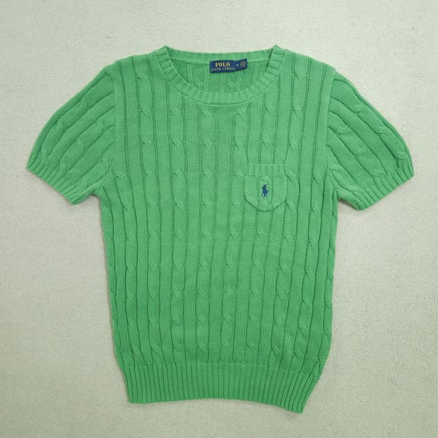 폴로 랄프 로렌 반팔 케이블 니트 M