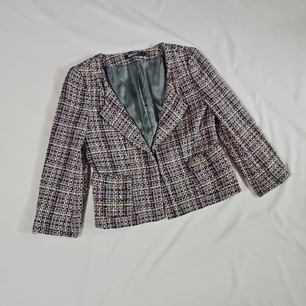 [4] (japan) DKNY 빈티지 7부 소매 트위드 자켓