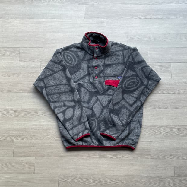 파타고니아 신칠라 아즈텍 그레리 레드 플리스 빈티지 patagonia