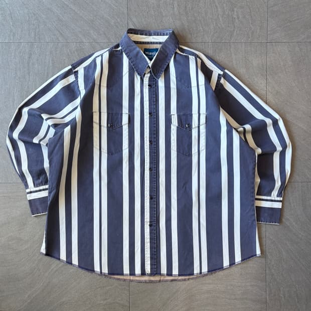 랭글러 웨스턴 긴팔 스트라이프 셔츠