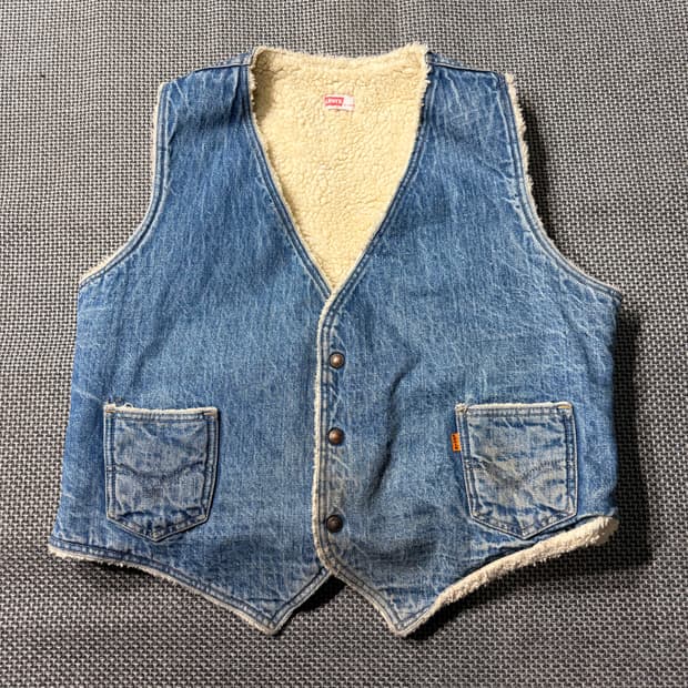 70s USA 리바이스 데님 쉐르파 베스트 (old-8534)