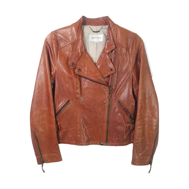 조이너스 레트로 브라운 레더 라이더 자켓 66