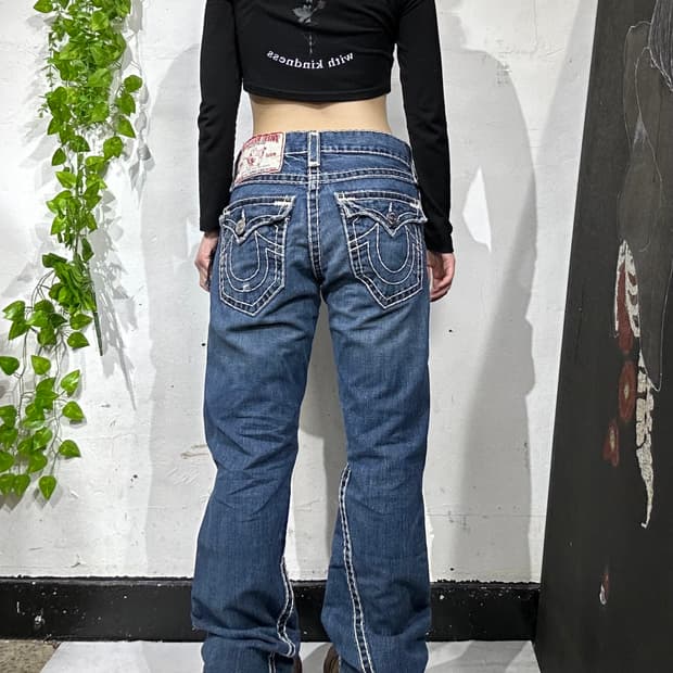 트루 릴리전 Joey Super 중청 T 부츠컷 데님 팬츠 청바지 29