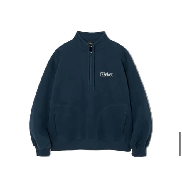 테켓 하프 집업 맨투맨 네이비