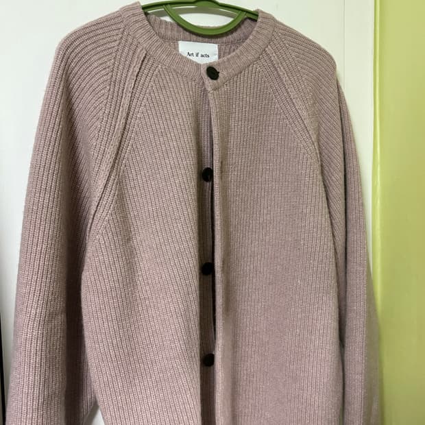 아트이프액츠 라운드넥 가디건 핑크 L