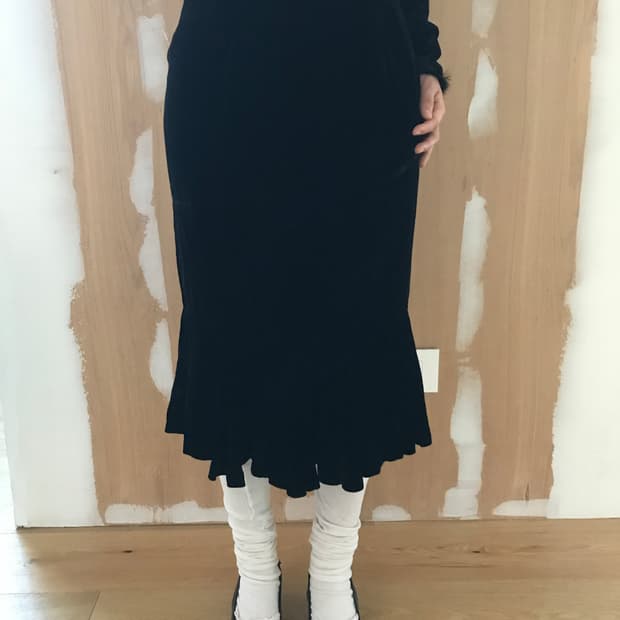 vintage velvet frill skirt (26inch)