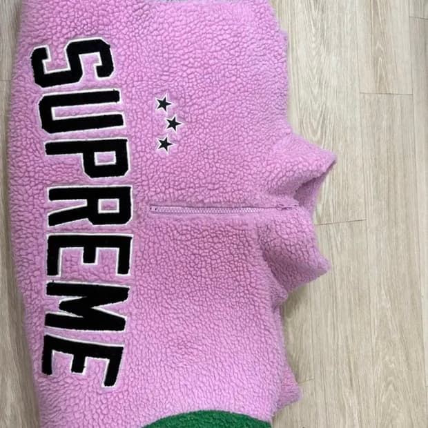 슈프림 아크 하프집 플리스 핑크 L