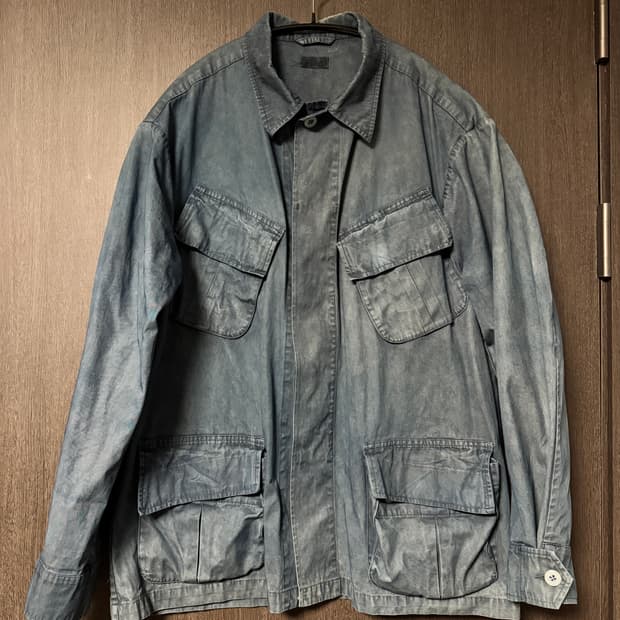 [M]가지록 인디고 머드다잉 퍼티그 자켓