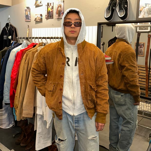 Old Euro genuine leather suede jacket