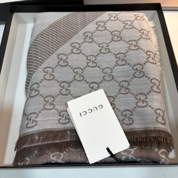 구찌 자카드 GG 울 실크 스카프 머플러