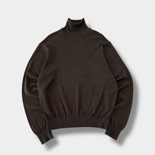 입생로랑 루즈핏 90‘s 카키브라운 울 폴라 니트