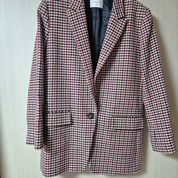 (정품) 산드로 울자켓 하운드 체크자켓 36 블레이져