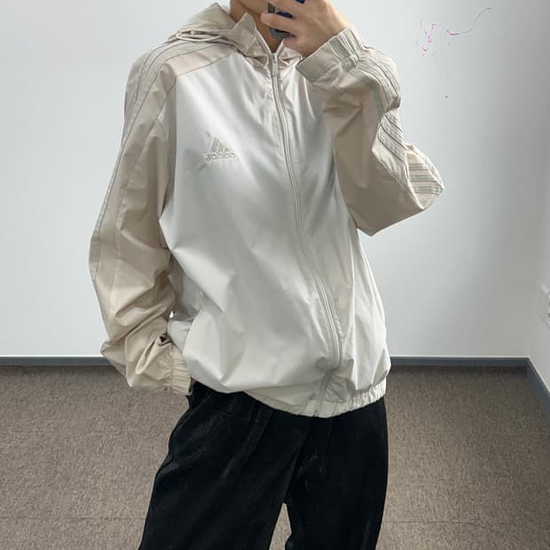 Adidas 아디다스 아이보리 베이지 배색 트랙탑 바람막이