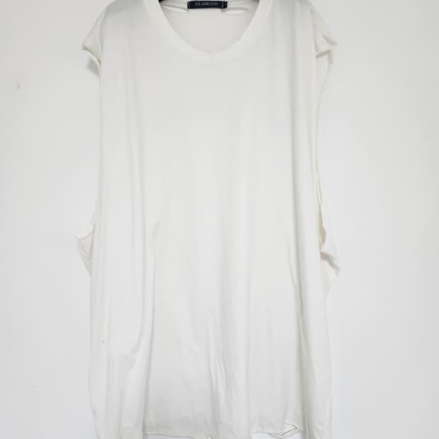 오버핏 디스트로이 컷팅 슬리브리스