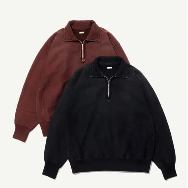 아프레쎄 하프집업 버건디 4사이즈