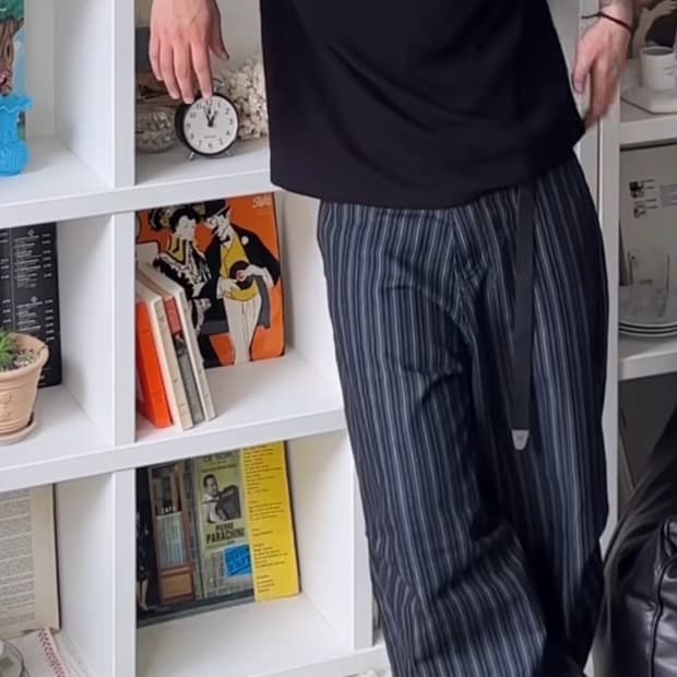 홀리인코드 스트라이프 바지 M