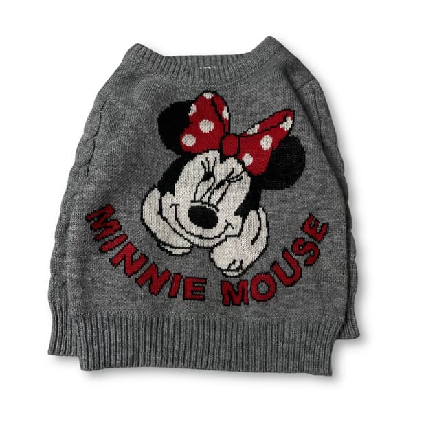 디즈니 키즈 미니 마우스 그레이 니트 긴팔 니트