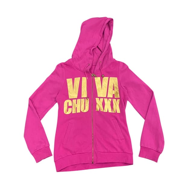 Japanese vtg y2k 골드 레터링 후드집업