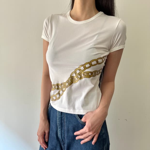 셀린느 celine 체인 로고 반팔 티셔츠