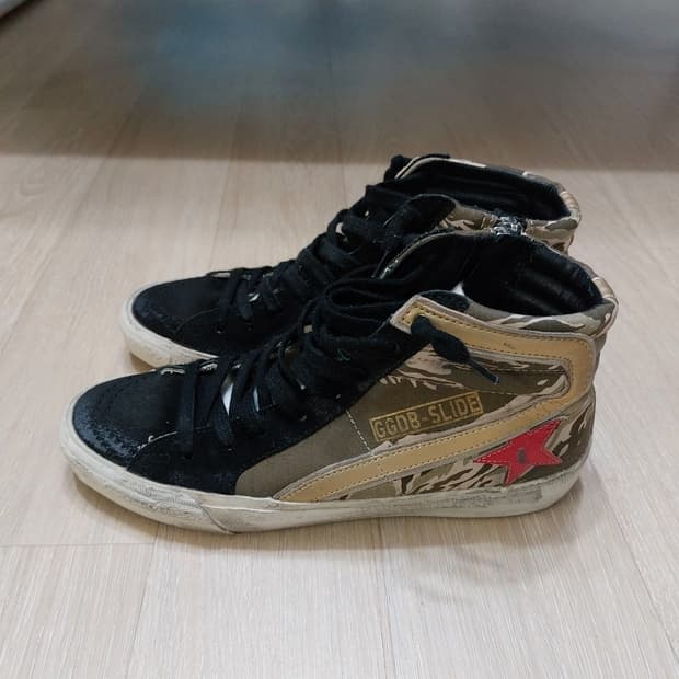 골든구스 슬라이드 하이탑 스니커즈