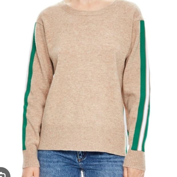 산드로 배색라인 라운드넥 니트 탑 44~66