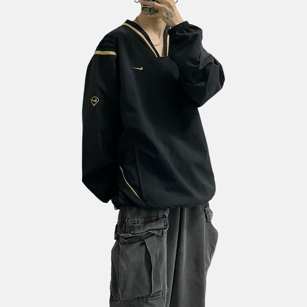 나이키 00s 스우시 웜업 바람막이 블랙