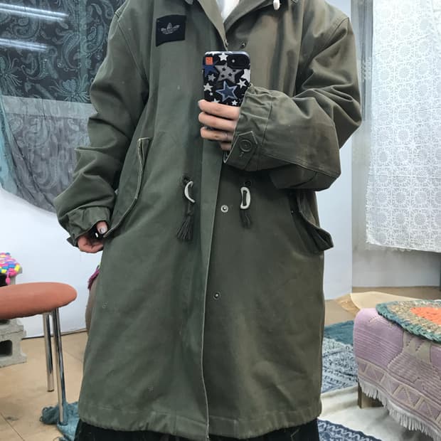 아디다스 내피 기모 파이어버드 야상점퍼 