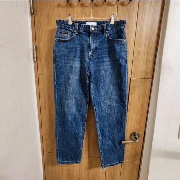 (33)플랙 워시드 테이퍼드 데님 팬츠