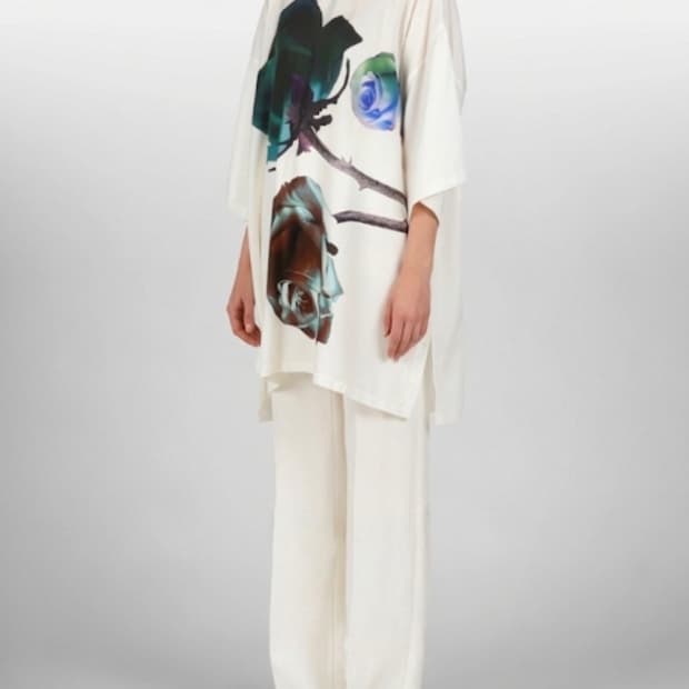 38 아크네스튜디오 플라워 프린팅 튜닉 블라우스