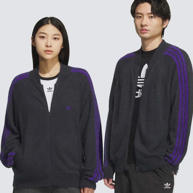 [새상품] L) 아디다스 니트 슈퍼스타 트랙탑 다크그레이