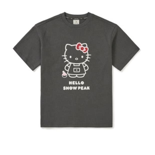 스노우피크 X 헬로키티 반팔 Dark Charcoal