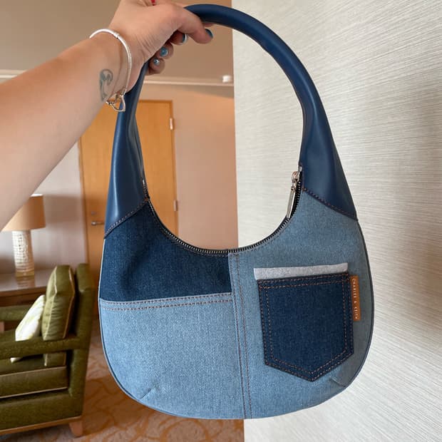 찰스앤키스 데님 숄더백