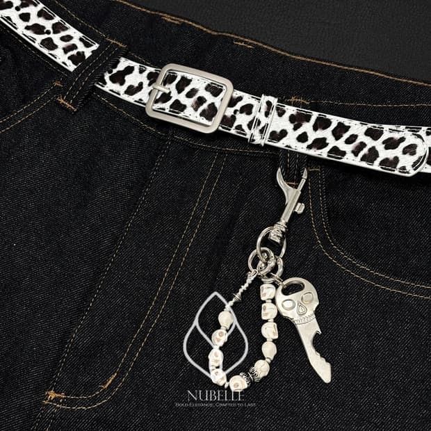 🌗 Dalmatian belt / 달마시안 호피 가죽 벨트