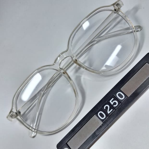 클래식 보스턴 라운드 클리어 뿔테 안경테 오버사이즈 153mm 일본빈티지
