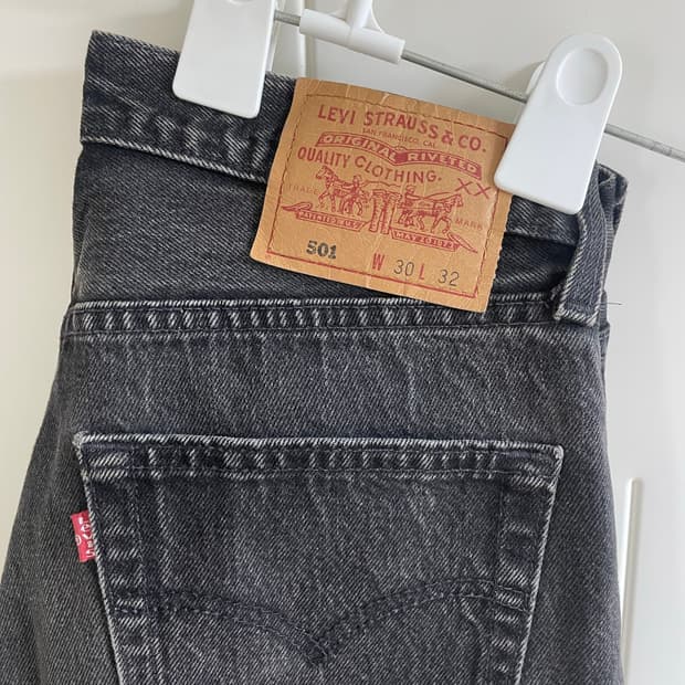 리바이스 501 흑청 데님