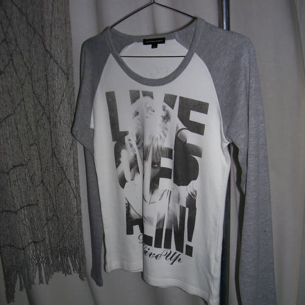 30 grey printing ringer long sleeves