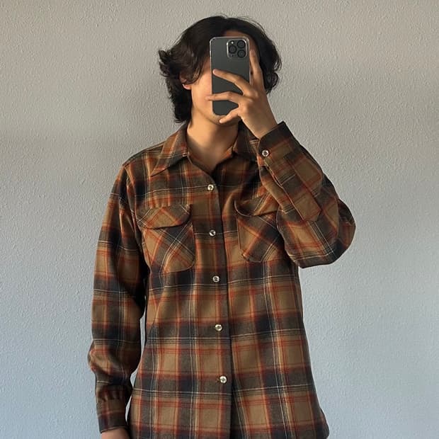 [M]펜들턴 70s USA 옴브레 플란넬 셔츠