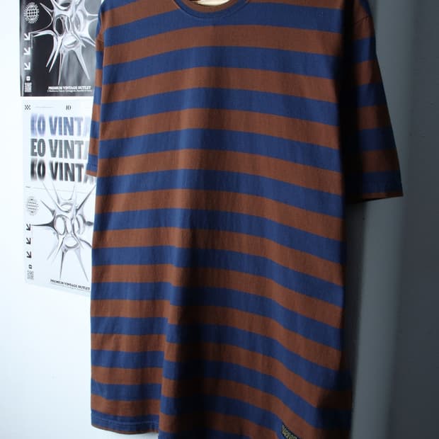 (L-XL) 디스이즈네버댓 반팔 티셔츠 스트라이프 브라운-H30901